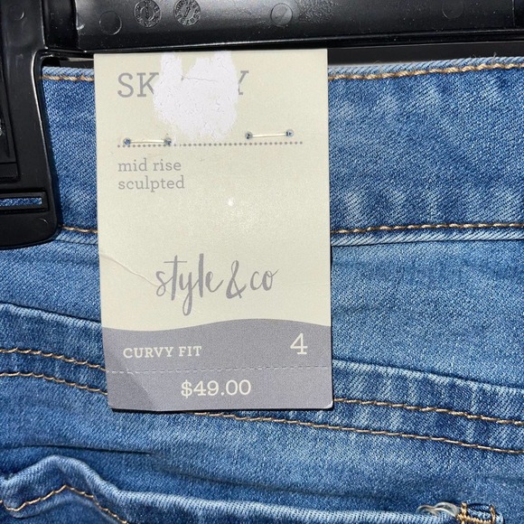 STYLE & CO MID RISE SCULPTED LIFTS & ENHANCES SKINNY LEG STRETCH JEANS SIZE 4 - Picture 5 of 5